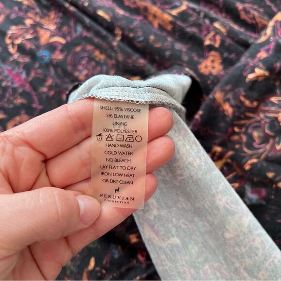 Peruvian connection Eden floral long sleeve midi dress women’s size‎ XS - Picture 8 of 9